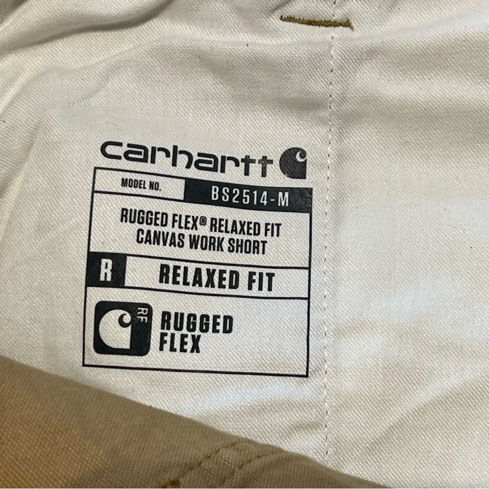 Carhartt Mens Rugged Flex Tan Canvas Work Cargo Shorts Size 40 NWOT